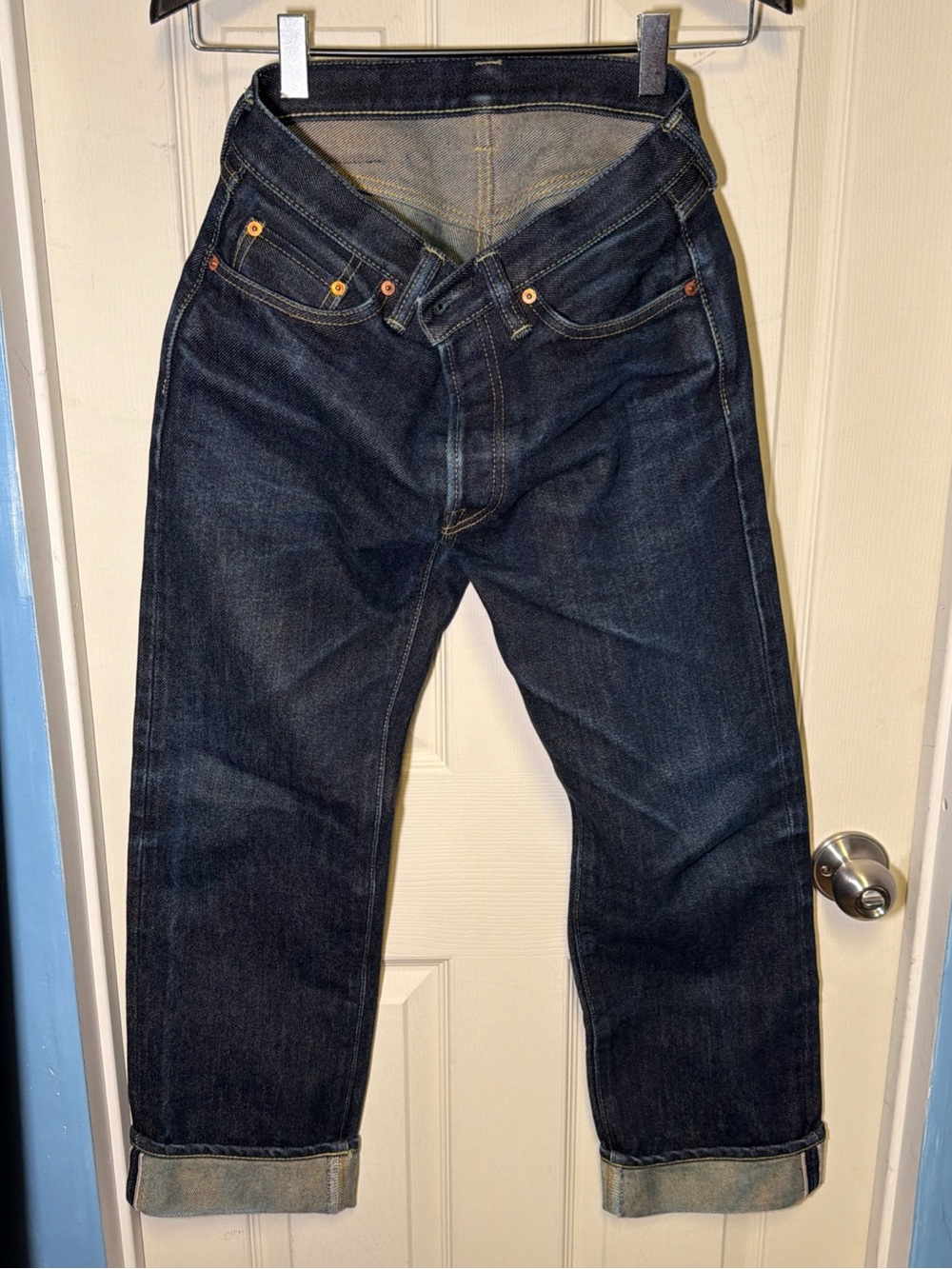 Iron Heart Dark Blue Men’s Straight Selvedge Jeans